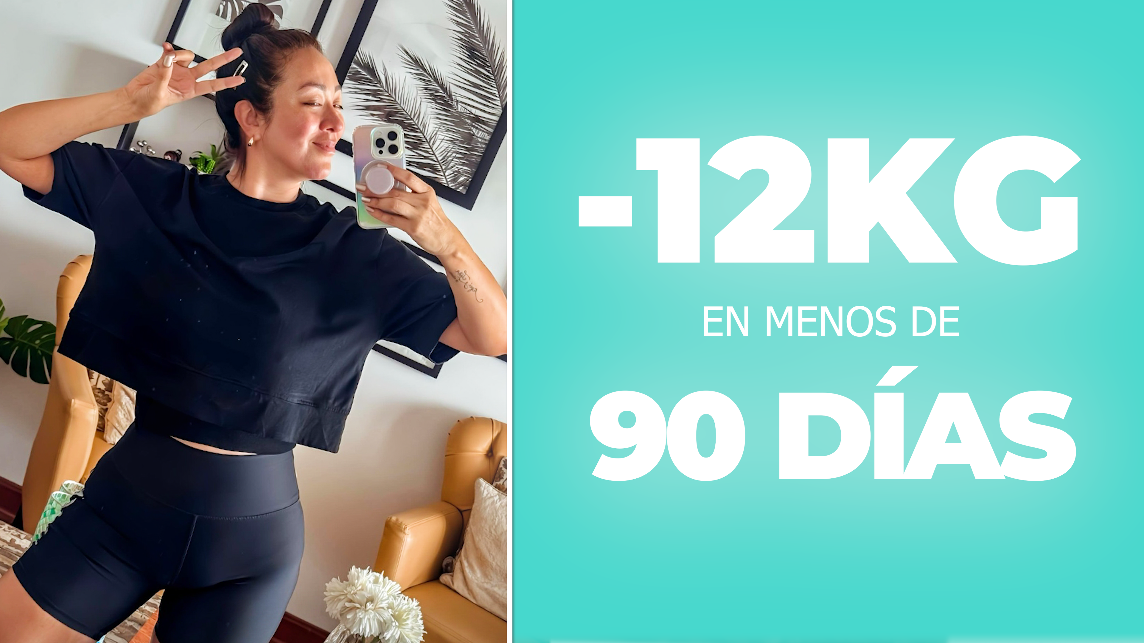 Cathy, antes y después: −12 kg en menos de 90 días