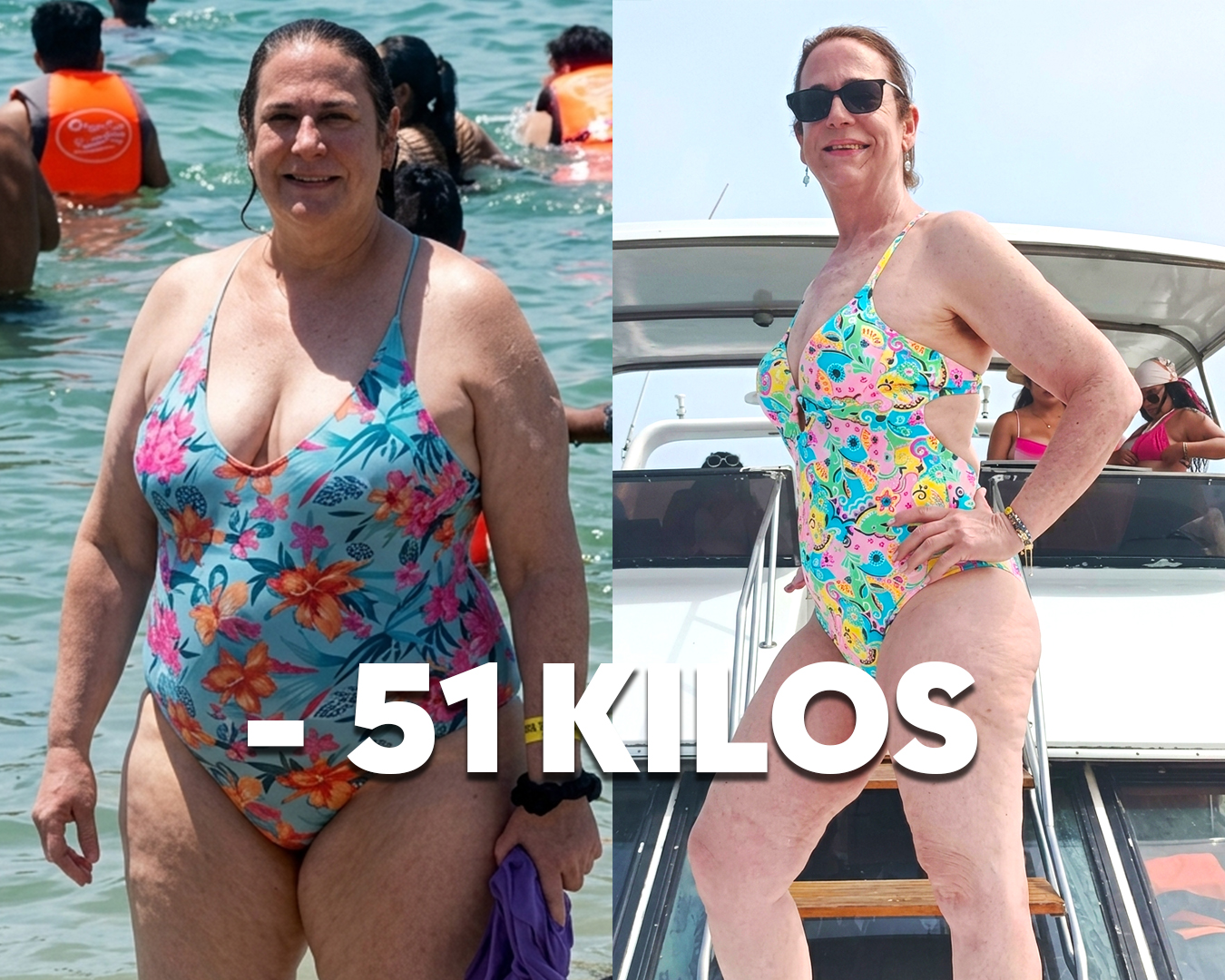 Diana, antes y después: −51 kilos